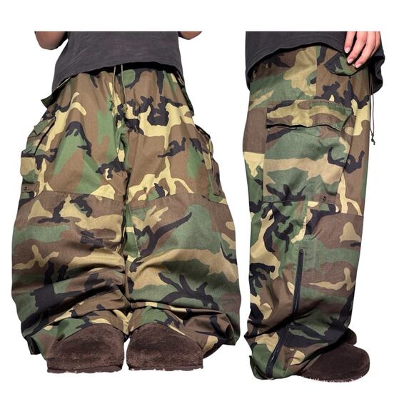 Baggy Military Pants Men 38x30 Y2K Skater Wide Leg - Picture 1 of 14